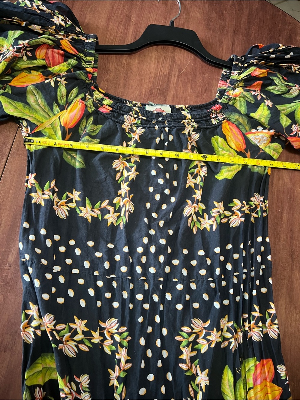 Farm Rio Cocoa Paradise Square Neck Maxi Dress Size S - Picture 9 of 13